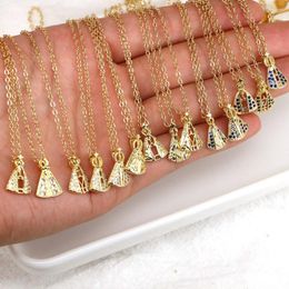 Chains 10PCS Arrival Cute CZ Virgin Mary Charms Pendant Necklaces For Women Men Crystal Necklace Link Chain Catholic Jewellery Gifts