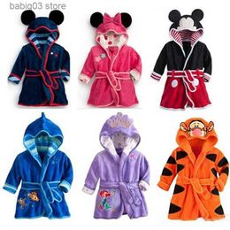 Towels Robes Children Bath Robes Flannel Winter Kids Sleepwear Robe Infant Pijamas Nightgown For Boys Girls Pyjamas 2-6 Years Baby Clothes T230907