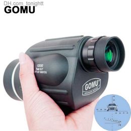 Telescopes GOMU 13x50 HD Binoculars With Reticle Rangefinder Waterproof Telescope Distance Metre Measure Monocular Outdoor Bird Watching Q230907