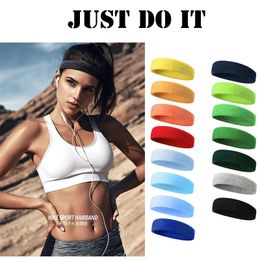 Sweatband Pure Color Sports Headband Running Headwear SweatAbsorbent Basketball Antiperspirant Belt Fitness Sweat Guide