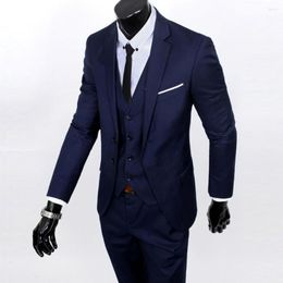 Men's Tracksuits 3 Pcs/Set Suit Separates Piece Set Soft Fabric All Match Single Button Men For Stage Show