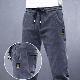 Men's Jeans Fashion Designer Denim Pants Slim Fit Elastic Waist Harem Boyfriend Cowboy For Men