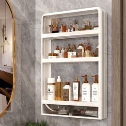 Storage Holders Racks Bathroom Organizer Kitchen Punchfree Wallmounted Basin Cosmetic Wall Multilayer Accessory 230907