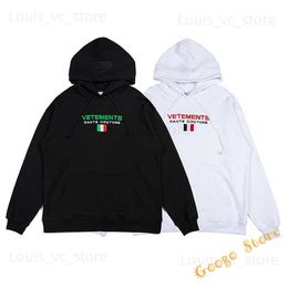 Men's Hoodies Sweatshirts New Embroidery VTM Hoodies Men Women High Quality Casual Simple Loose Black White Hooded Sweatshirts T230907