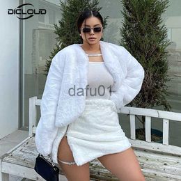 Women's Fur Faux Fur Women Winter Short Faux Rabbit Fur Coats Set Hot Y2k Hip Pop Girls Fashion Cropped Jacket Harajuku Sweet Cute Pink Plush Jackets x0907