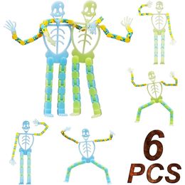 Halloween Toys 6PCS Fidgets Sensory Toys Transformable Chain Skeleton Stress Relief Toys Ideal Gifts For Autism Kids Boys Girls Adults Teens 230906