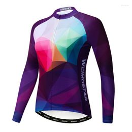 Racing Jackets Weimostar Autumn 2023 Cycling Jersey Women Long Sleeve MTB Bike Mountian Bicycle Clothing Spring Anti-UV Clothes