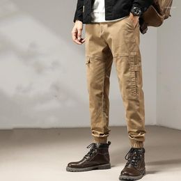 Men's Pants Cargo Casual Men Joggers Elastic Waist Denim Harem Trousers For Male Brown Black Korea Japan Clothing 2024