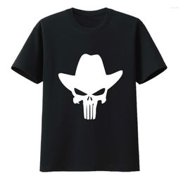 Men's T Shirts Western Cowboy Skull Cotton T-shirt Men Clothing Hipster Original Y2k Clothes Casual Camiseta Hombre Tshirt Camisa