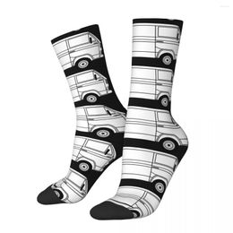 Men's Socks Hip Hop Retro Veedub Crazy Compression Unisex Simple Lines Harajuku Seamless Printed Funny Novelty Happy Crew Sock