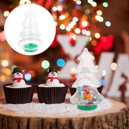 Vases 2 Pcs Christmas Candy Jar Biscuits Gift Bottle Storage Plastic Tree Design The Pet Sugar Lid 230907