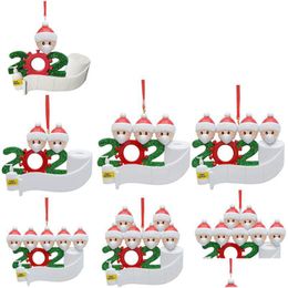 Christmas Decorations Pvc Ornaments Personalized Cartoon Santa Claus Mask Snowman Family 2 3 4 5 Lovely Tree Hanging Pendants Drop Del Dhht8