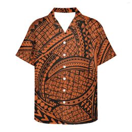 Men's Casual Shirts Tradition Summer Suitable For Tourism Loose Short-Sleeved V Neck Tattoo Print Mens Designer Clothes