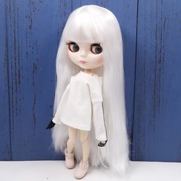 Dolls ICY DBS Blyth Doll Series No280BL136 White straight hair with bangs white face joint body 16 bjd 230907