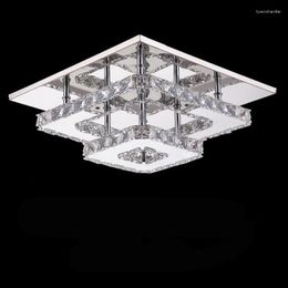 Chandeliers Square Crystal Led High-power 36W Lamps Living Room Chandelier Stainless Steel Lustre Light