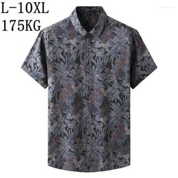 Men's Casual Shirts 7XL 8XL 6XL 2023 Summer Arrival Mens Hawaiian Chemise Homme Wild Shirt Printed Short-sleeve Loose Blouses Tops