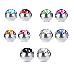 Labret Lip Piercing Jewellery 14G 16G Replacement Balls Externally Threaded Steel Industrial Barbell Tongue Nipple Belly Button Rings Parts M 230906