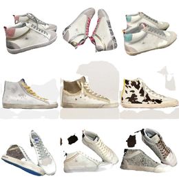 Designer Italia Marca Donna Mid Slide Francy High Top Star Sneakers Scarpe di tela Designer di moda Scarpe da ginnastica Classic White Do-old Dirty Mens