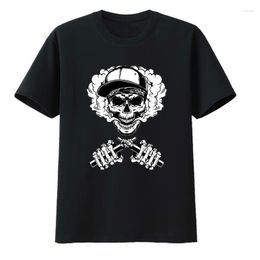 Men's T Shirts Smoking Skull Cotton T-shirts T-shirt Male Mens Designer Clothes For Men Camisa Hipster Humour Short-sleev O-neck Casual