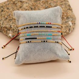 Link Bracelets GO2BOHO Handmade Miyuki Seed Beads Mixed Colour Adjustable Star Turkish Eye Design Hand Accessory Fashion Jewellery Woman