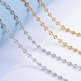 Chains 5mm Stainless Steel Cute Charm Chain Bracelet Necklace Gold And Silver Colour For Women Fashion Jewellery Party Brithday Gift