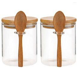 Storage Bottles Coffee Jars With Lids Large Glass Food Cereal Containers Bamboo Airtight Pantry