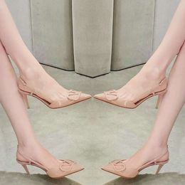 Valentine Designer shoes Nude Coloured high heels women design temperament. pointed toes thin heels. sandals heel 4KR2L