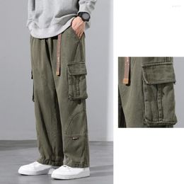 Men's Pants Men Loose Streetwear Trousers Wide-leg Multi-pocketed Breathable For A Stylish Comfortable Look