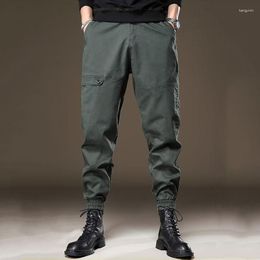 Men's Pants Cargo For Men Korean Fashion Streetwear Travel Clothing Regular Fit Elastic Ankle Spring And Autumn