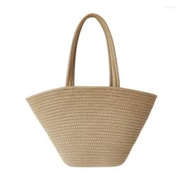 Evening Bags 1 Piece Fashion Retro Cotton Rope Woven Straw Bag For Travel Holiday Shopping Party