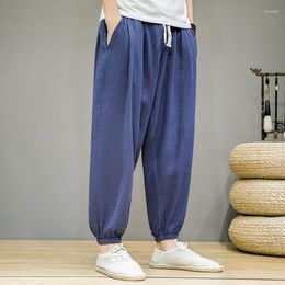 Men's Pants 2023 Summer Style Harem Men Chinese Casual Loose Cotton Linen Sweatpants Jogger Streetwear Trousers