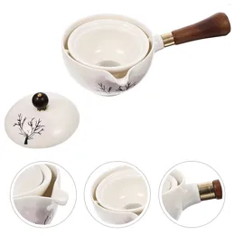 Dinnerware Sets Ceramic Side Handle Jug Travel Tea Kettle Rotating Teapot Old Fashioned Chinese Dispenser Ceramics Heat-resistant Decorative