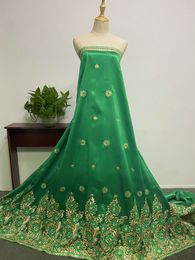 George Lace Fabric Silk Green 5 Yards Sewing Embroidery African Women Wedding Dress Banquet Party High Quality Nigerian Textile Evening Dinner Apparels New YQ-5018