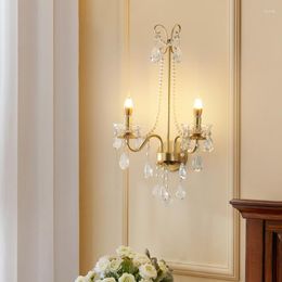 Wall Lamp Vintage Crystal Sconces Bedroom Light Mirror Bedside For The Bathroom Living Room