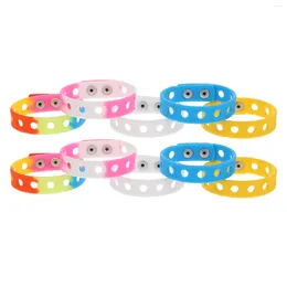 Charm Bracelets 10 Pcs Wristband Silicone Elastic Male Female Multicolor Stylish Chain Silica Gel Festival Man Bangle