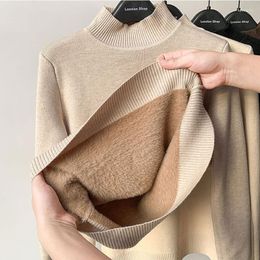 Women's Sweaters Sweater In Autumn And Winter With Top Solid Color All-in-one Cashmere Half High Neck Thickened