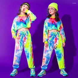 Stage Wear Girl Jazz Dance Costume Kid Performance Clothing Hip Hop Outfit For Children Shining Street Dancing Fashion Evening Party