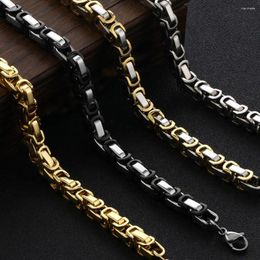 Chains Male Trendy Stainless Steel Link Chain Byzantine Necklace Men Statement Punk Jewellery Choker