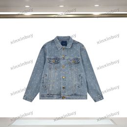 xinxinbuy Men designer Coat Jacket tie dye Letter printing long sleeves women Grey Black khaki apricot S-2XL