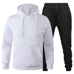 Men's Tracksuits Sports Sweater Set For Men Spring And Autumn Plus Cashmere Warm Trousers