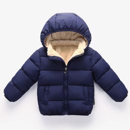 Jackets Baby Children Coats Winter Thick Jackets For Boys Warm Plush Thicken Outerwear For Girls Fur Hooded Jacket Kids Clothes Snowsuit 230906