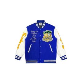 2023 Men And Women Baseball Jackets Spring Summer Highstreet Outwear Saint Varsity Contrast Color Leather Jacket244T