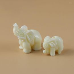 Charms Ivory White Colour Resin Carved Elephant Pendant Cute Cartoon Animal For Jewellery Making DIY Bracelet Necklace Accessories