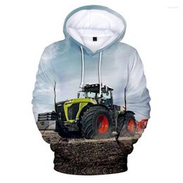 Men's Hoodies Fashion Hoodie Tractor Pattern 3D Print Sweatshirt Boys Girls Harajuku Truck Cartoon Coats Children Clothes