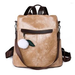 School Bags Women's Fashion PU Leather Backpacks HighQuality Soft Waterproof Large Capacity Commute Female Leisure Light Travel Knapsack