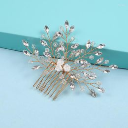 Hair Clips Wedding Crystal Ornament Comb Rhinestone Coiffure Bride Bridesmaid Simple Girl Birthday Tiara