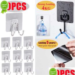 Hooks Rails New Wall Key Clothes Coat Hanger Hook Kitchen Hardware Rag Organizer Behind-Door Bag Bathroom Towel Mti-Purpose Drop Del Dhhqg