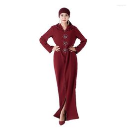 Ethnic Clothing Luxurious Women Muslim Dress Beaded Diamonds Kaftan Islamic Elegant Party Dubai Maxi Fashion