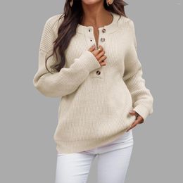 Women's Sweaters Womens Winter Slim Warm Knit Single Breasted Solid Colour Pullovers Knitted Soft Oversized Knitwear