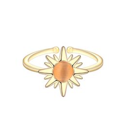 Wedding Rings Sun For Women Orange Quartz Golden Silver Plated Daisy Adjustable Knuckle Toe Anel Drop 230906